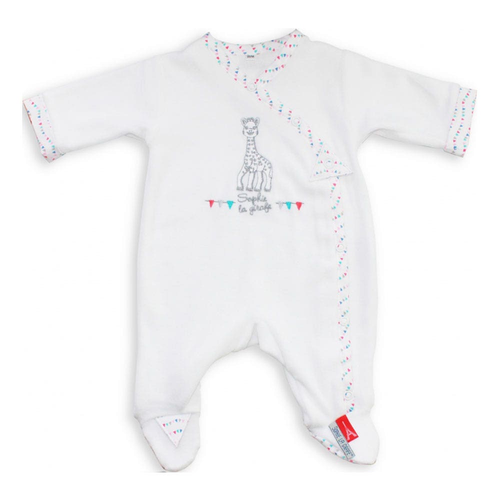 Sophie La Girafe Dimanche A Paris Pyjama Blanc + Starter Kit Mayo Parasol