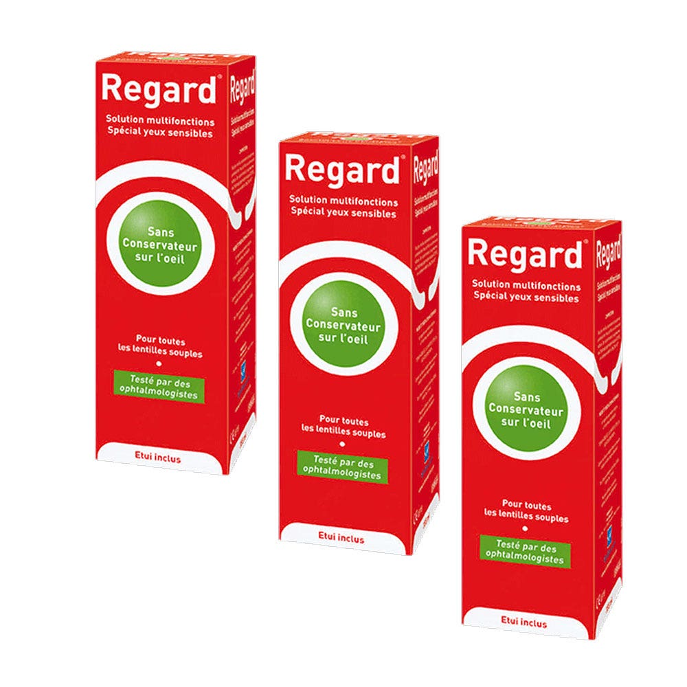 Horus Pharma Regard Solutions Multifonctions + 3 Etuis A Lentilles 3x355ml
