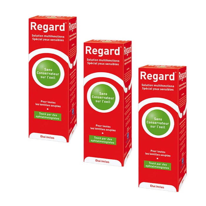 Regard Solutions Multifonctions + 3 Etuis A Lentilles 3x355ml Horus Pharma