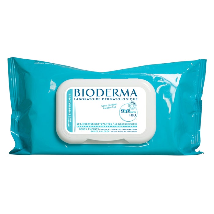 Bioderma Abcderm Lingettes Biodégradables Bébé H2o x60
