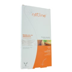 Netline 20 Bandes De Cire Depilatoire Corps + 4 Sachets D'huile D'amande Douce