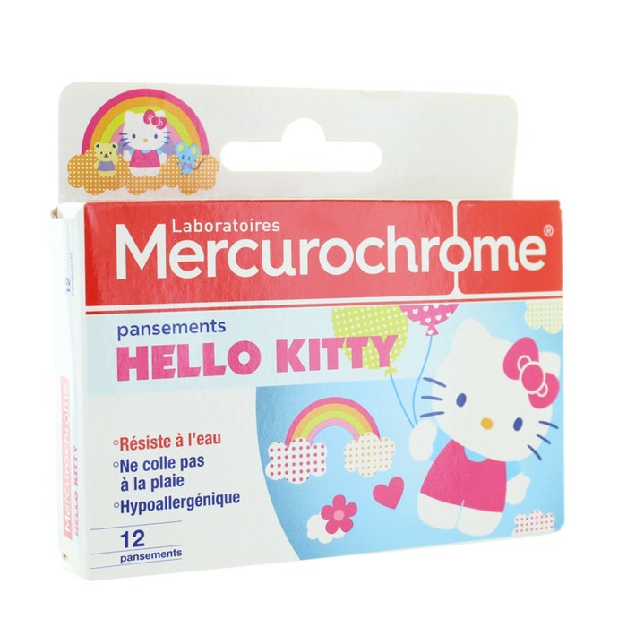 MERCUROCHROME PANSEMENTS HELLO KITTY X12