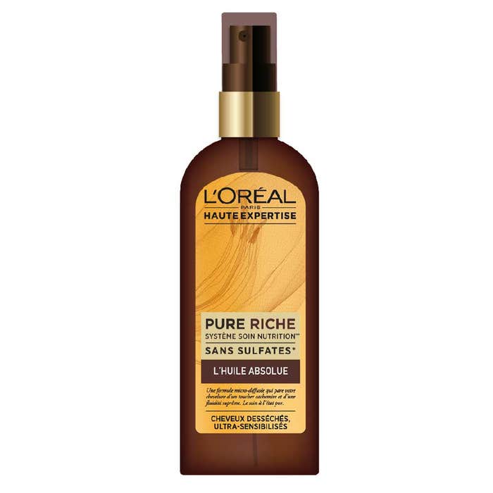 Haute Expertise Pure Riche L'huile Absolue Nutrition Cheveux Secs 150ml L'Oréal Paris