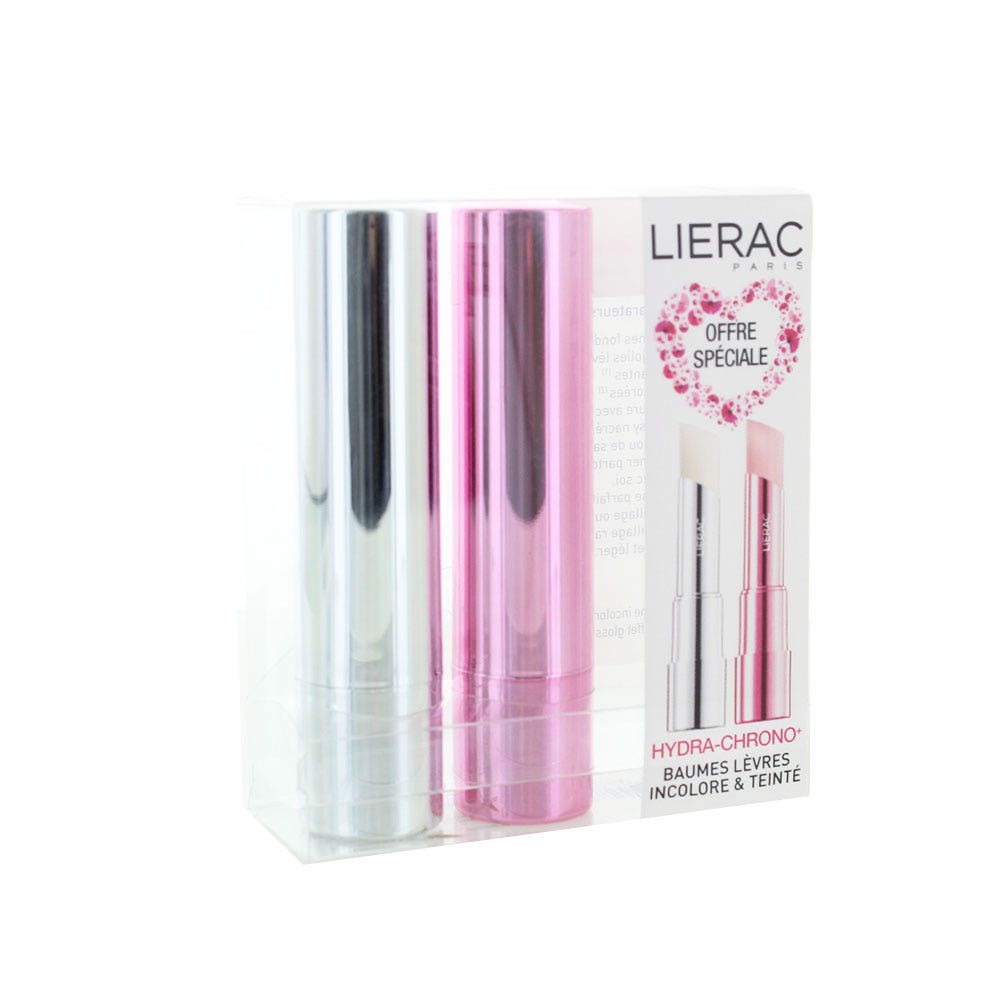 Lierac Hydra Chrono+ Baume Levres Duo Rose + Blanc