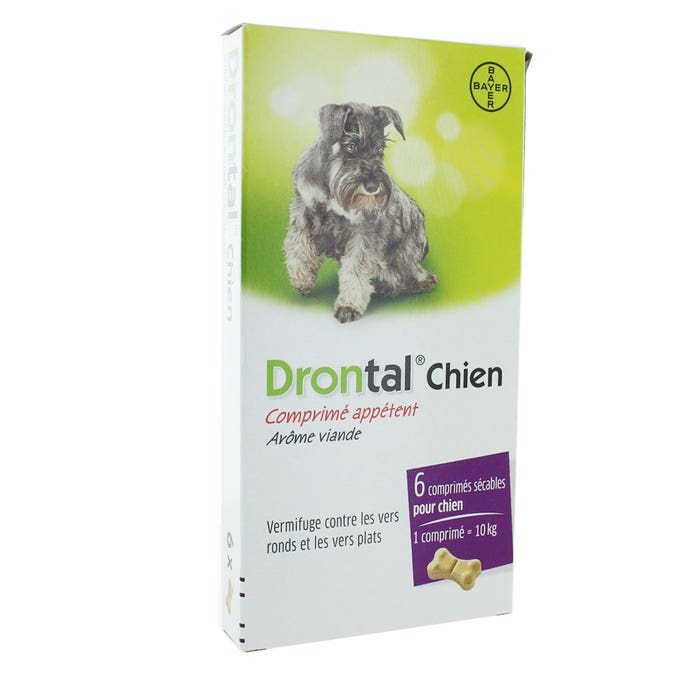 Drontal Drontal Chien Vermifuge Arome Viande X6 Comprimes