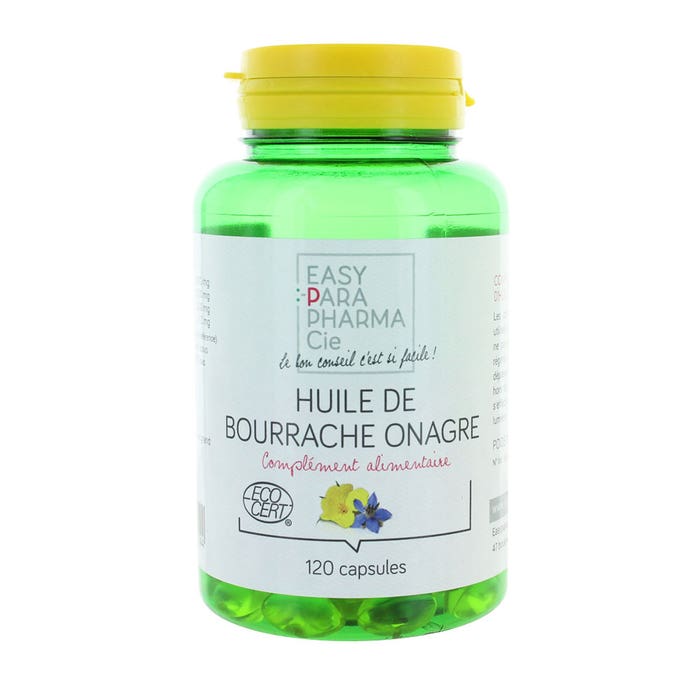 Easyparapharmacie Huile De Bourrache Onagre Bio 120 Capsules