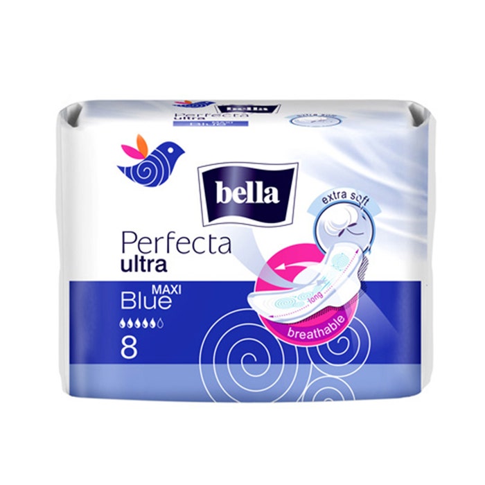 Tetra Bella Perfecta Ultra Maxi Blue Serviette Jour X8 Soineo