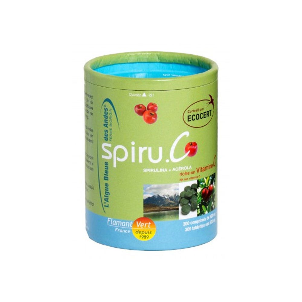 Flamant Vert Spiru.c Spiruline + Acerola 300 Comprimes