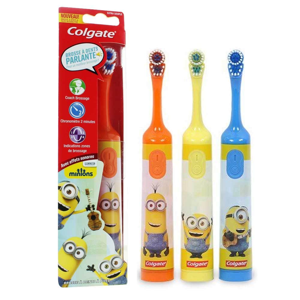 Colgate Brosse A Dents Electrique Parlante A Piles Enfants Extra Souple Motif Minions