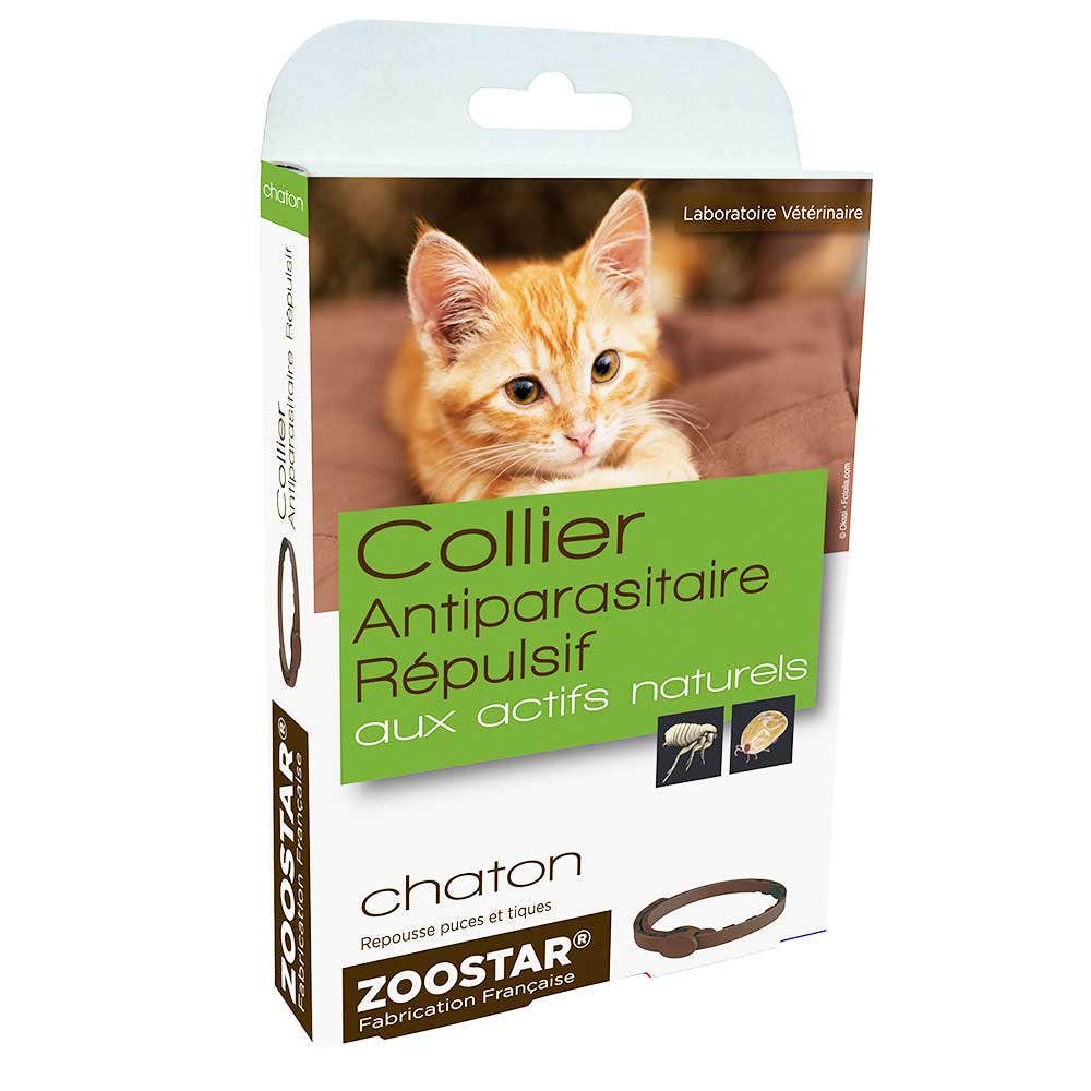 Zoostar Collier Antiparasitaire Repulsif Aux Actifs Naturels Pour Chaton 35cm