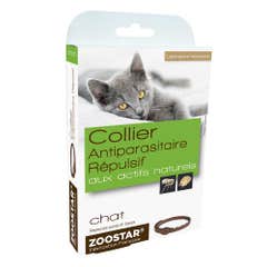 Zoostar Collier Antiparasitaire Repulsif Aux Actifs Naturels Pour Chat 35cm