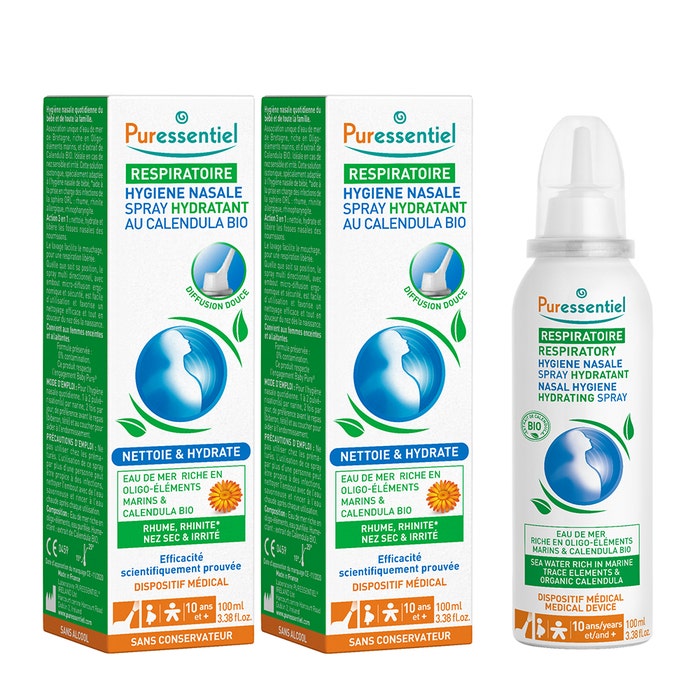 DUO Spray Hygiène nasale Hydratant 2 X 100 ml Respiratoire Puressentiel