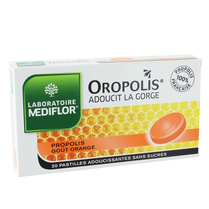 Oropolis Propolis 20 pastilles Gout Orange Mediflor
