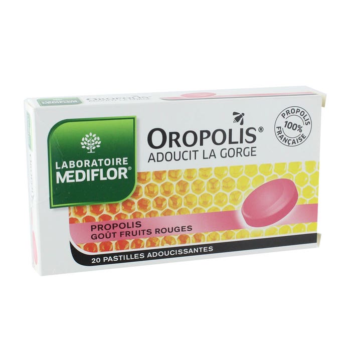 Oropolis Propolis 20 pastilles Gout Fruits Rouges Mediflor