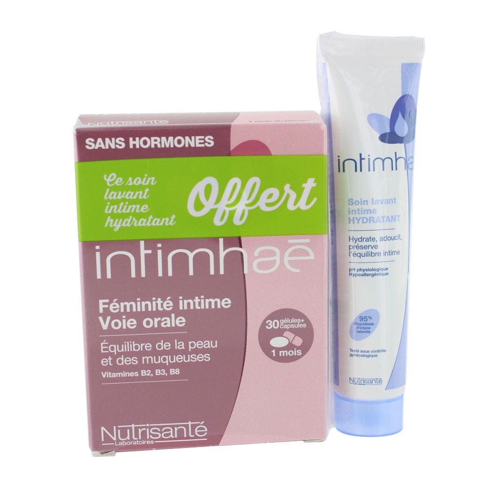 Nutrisante Intimhae Secheresse Intime 30 Gelules Et 30 Capsules + Soin Lavant Intime Offert 40ml
