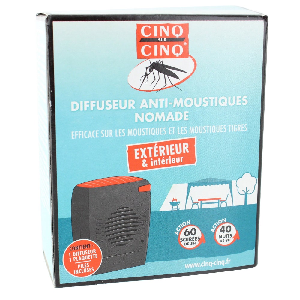 Cinq Sur Cinq Diffuseur Anti-moustiques Nomade + Tablette + Piles