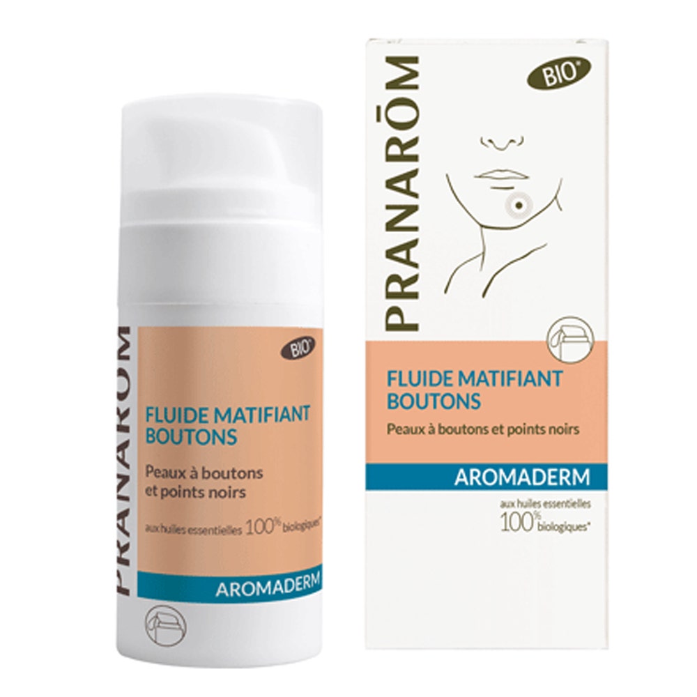 Pranarôm Aromaderm Fluide Matifiant Boutons Bio 50ml