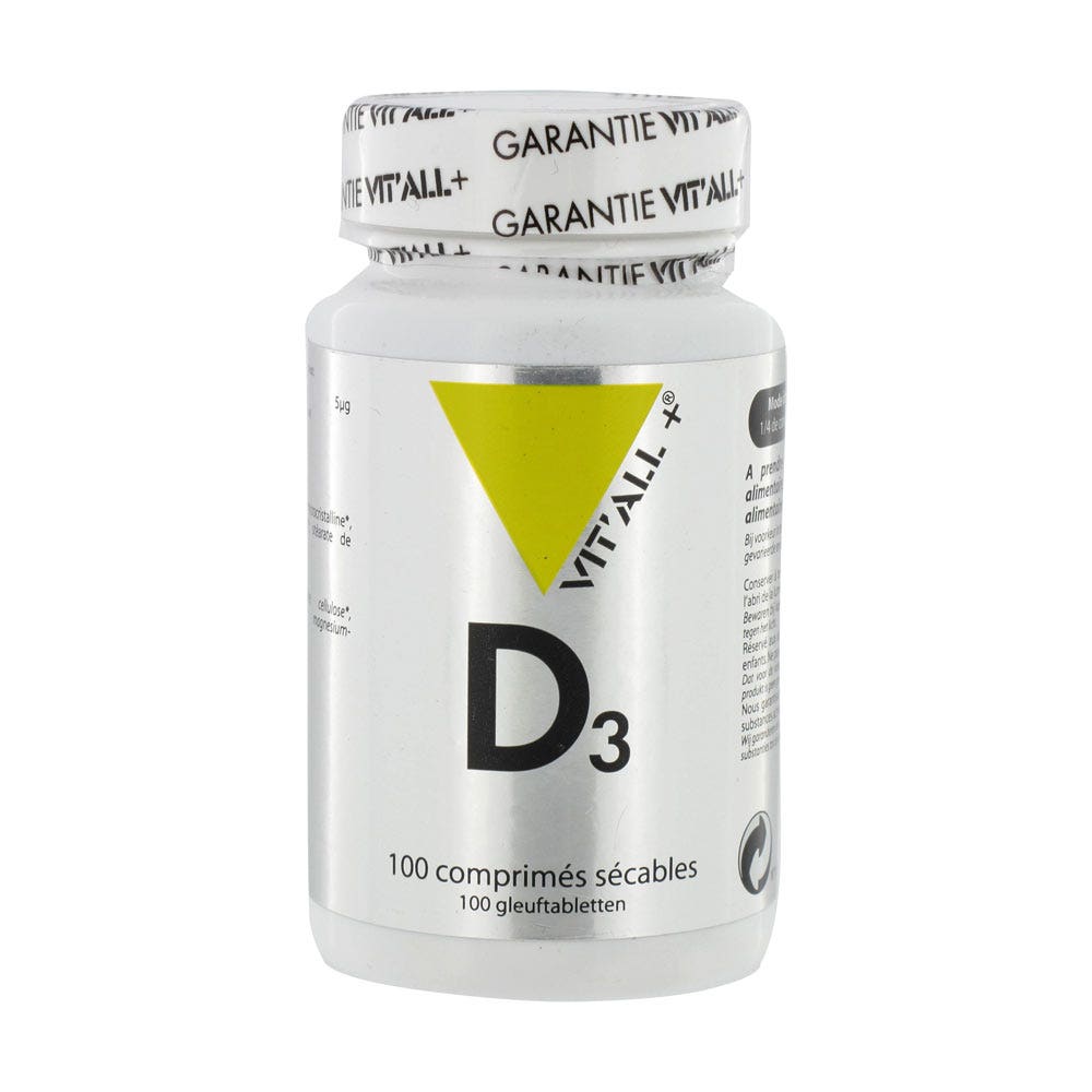 Vitamine D3 20µg 100 Comprimés Vit'All+