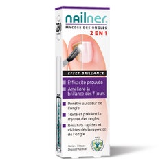 Nailner Mycose Des Ongles Pinceau Vernis 2en1 Effet Brillance 5ml