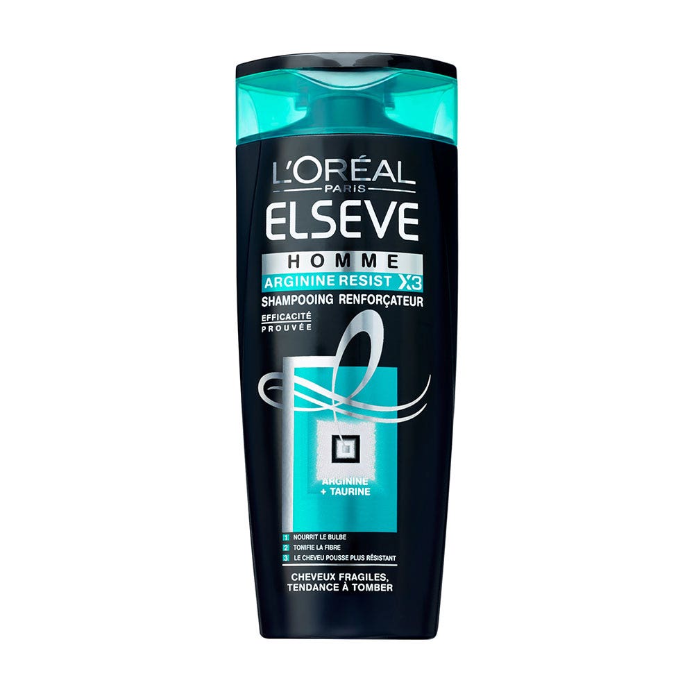 Elseve Homme Arginine Resist X3 Shampooing Renforcateur Cheveux Fragiles Tendance A Tomber 250ml