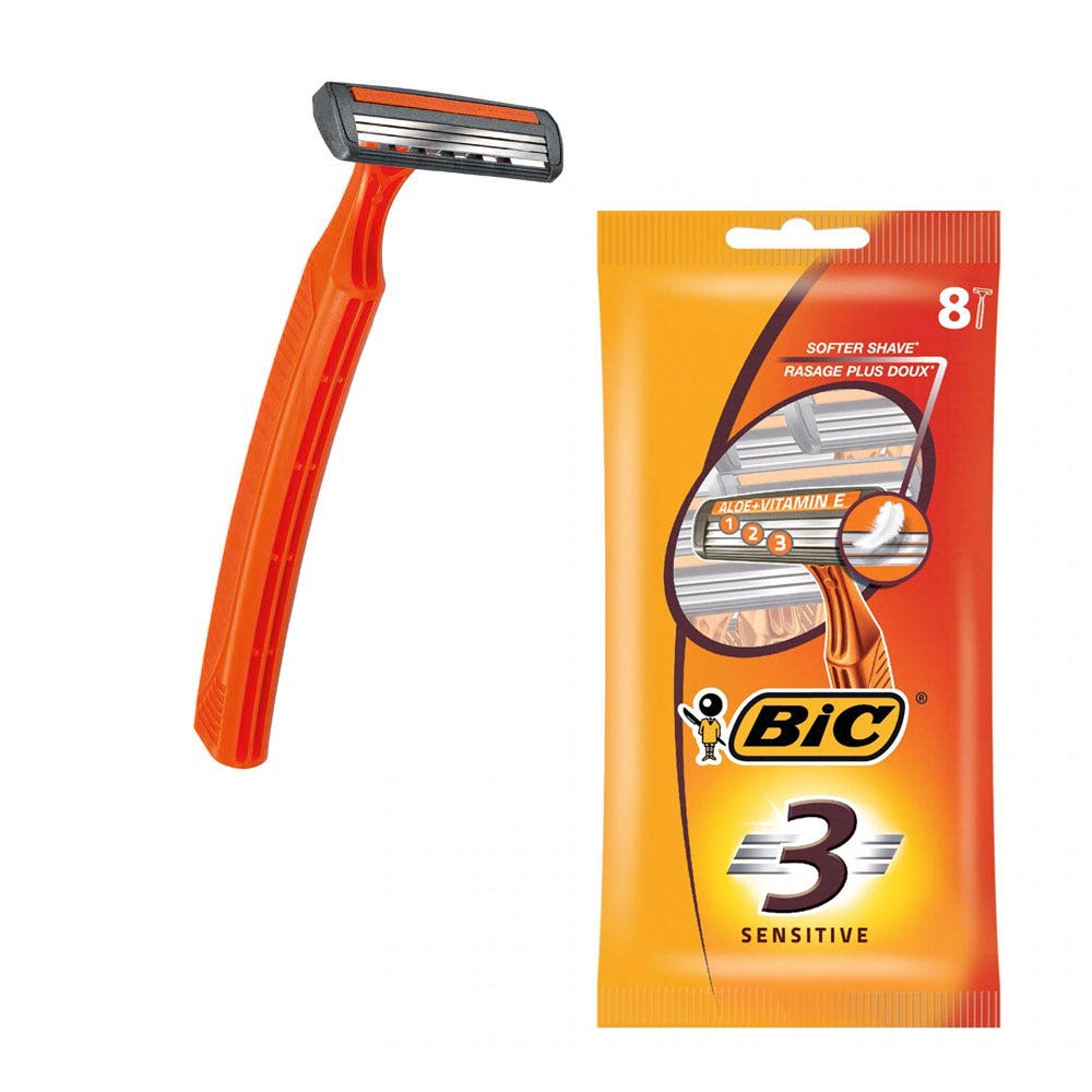 Bic 3 Sensitive Rasoirs Jetables 3 Lames X8