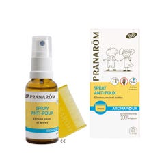 Pranarôm Aromapoux Spray Anti-poux Lotion Capillaire Aromapoux Bio + Peigne Offert 30ml