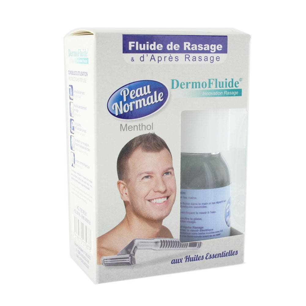 Dermo Fluide FLUIDE DE RASAGE ET APRES-RASAGE AU MENTHOL POUR PEAUX NORMALES 30ml
