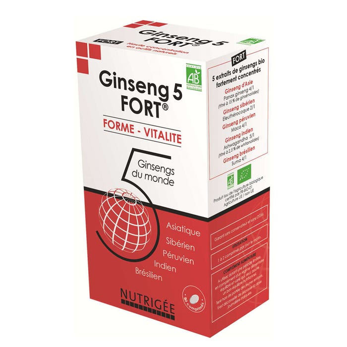 Ginseng 5 Fort 30 Comprimes Nutrigée
