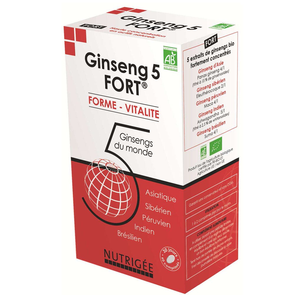Nutrigée Ginseng 5 Fort 60 Comprimés
