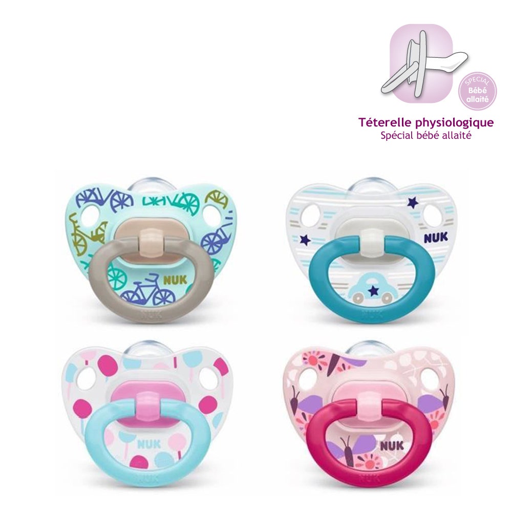 Nuk Sucettes Physiologiques En Silicone Classic Taille 3 18mois Et Plus X2
