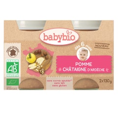 Babybio Fruits Petits Pots Pomme Chataigne Bio Des 6 Mois 2x130g