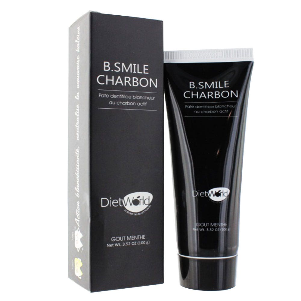 Diet World B Smile Charbon Pate Dentifrice Blancheur Gout Menthe 100g
