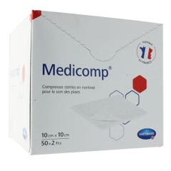 Hartmann Medicomp Compresses Steriles Non Tissees 10cmx10cm 50x2