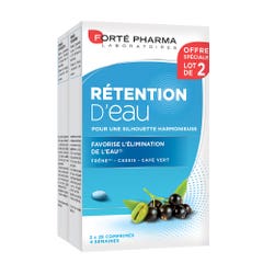 Forté Pharma Rétention d'eau enrichi en Frêne, Cassis et Café vert 2x28 comprimés