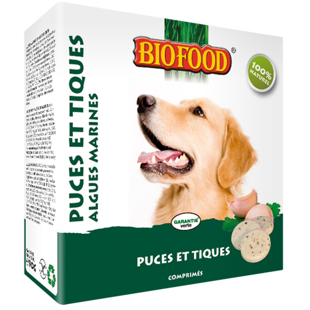 Biofood BF Petfood A l'ail Répulsif Peau et Pelage Pour Chien Algues marines 55 comprimés