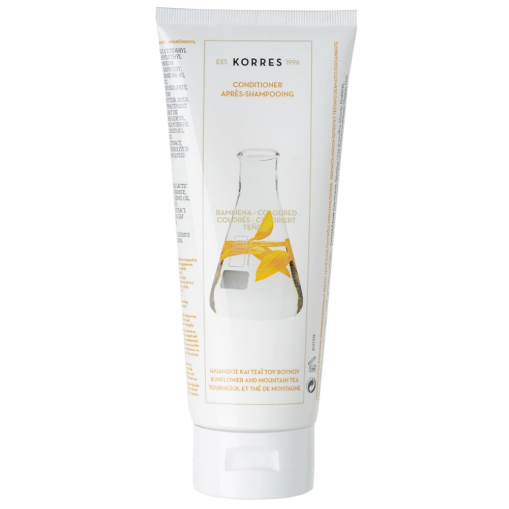 Korres Apres-shampooing Reparateur Pour Cheveux Colores Tournesol Et The De Montagne 200ml