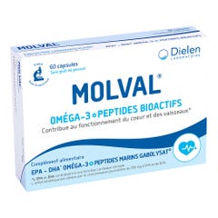 Dielen Molval 60 Capsules Omega 3 + Peptides Bioactifs