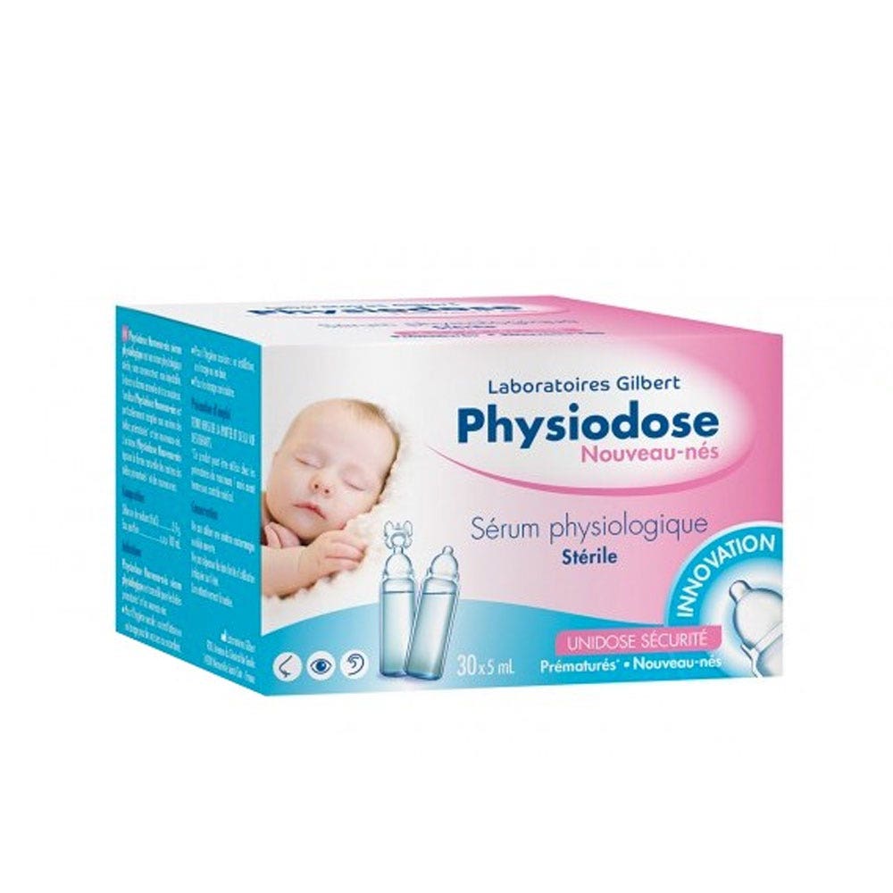 Gilbert Physiodose Serum Physiologique stérile Nouveau-nes 30 unidoses de 5ml