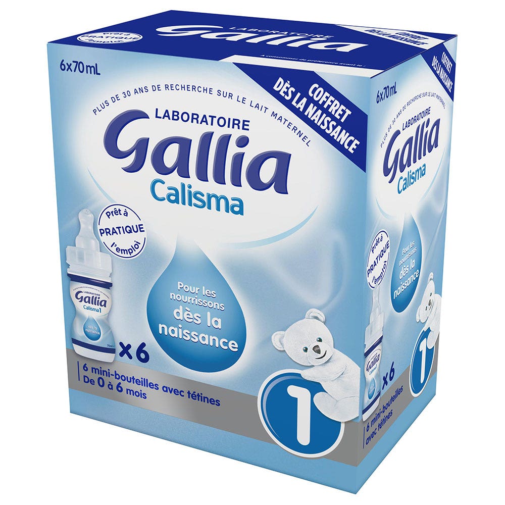 Gallia Calisma 1 Lait Prêt à L'emplo Dés La Naissance 6 Biberons de 70ml