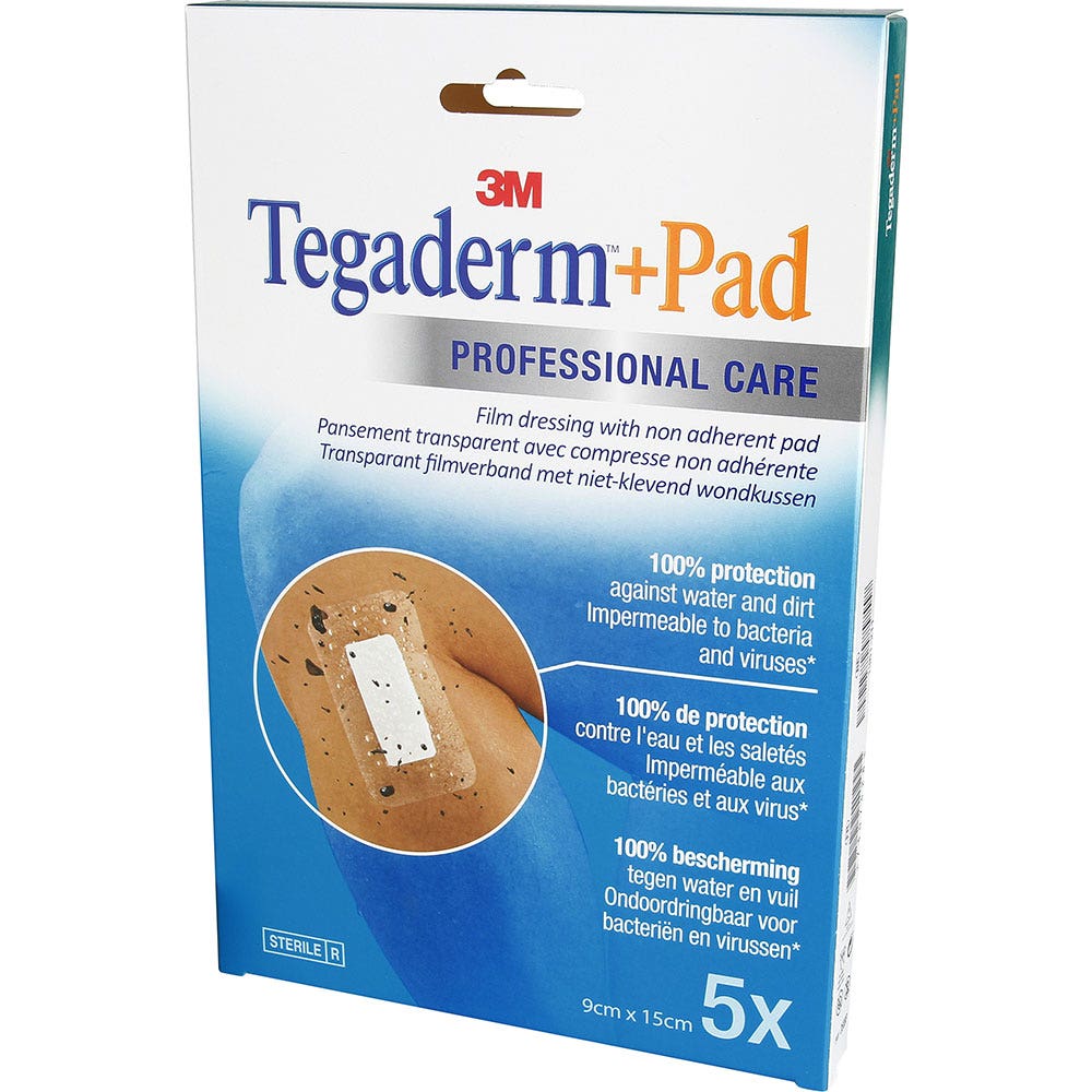 3M Tegaderm Pad Pansements Film 9cm X 15cm x5
