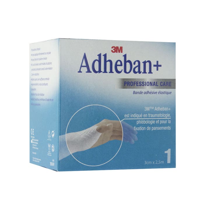 Adheban Plus Bande Adhesive Elastique 3cmx2.5m 3M