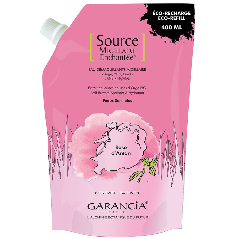 Garancia Enchantee Source Eau Demaquillante Micellaire Recharge Rose D'Antan 400ml