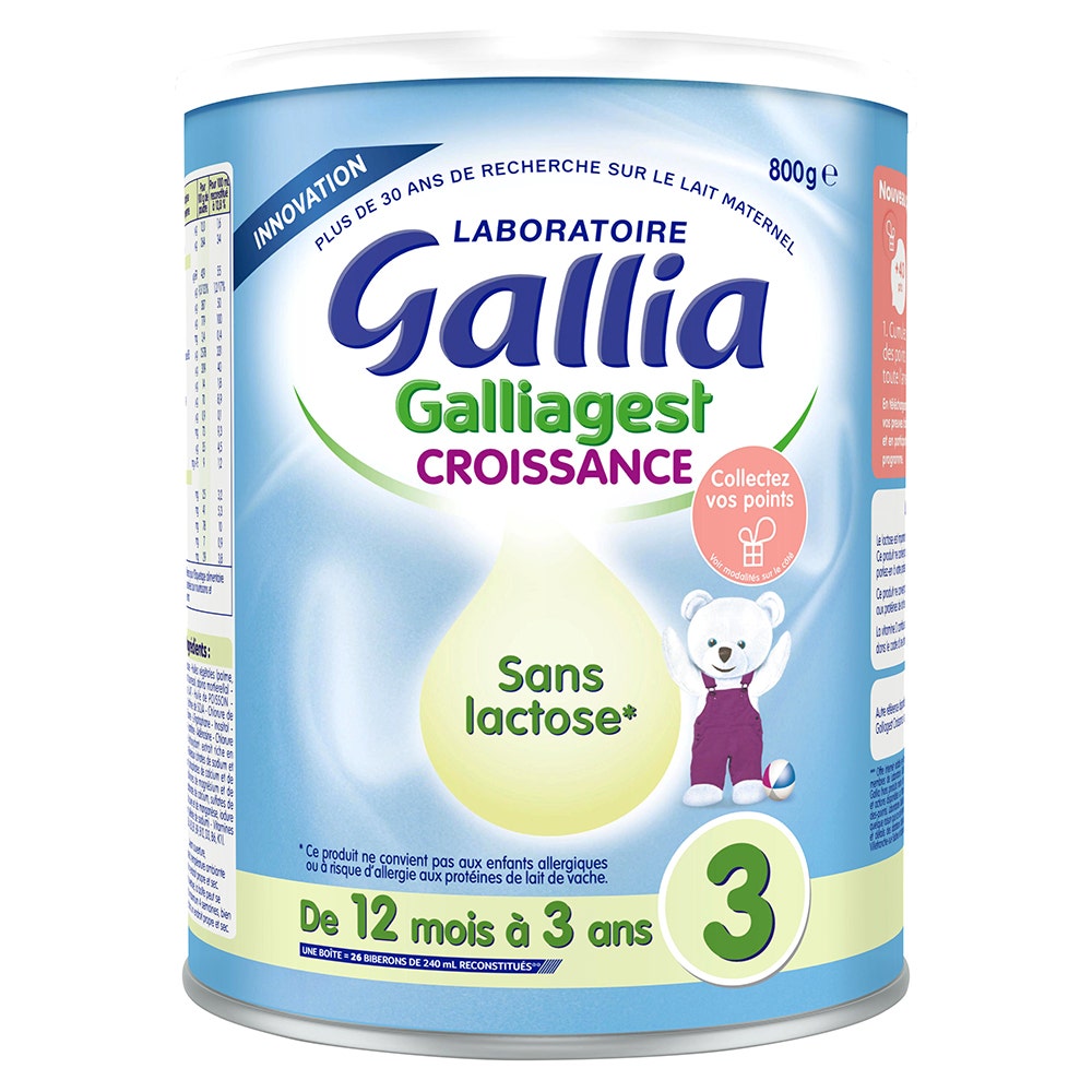 Gallia Galliagest Croissance 3 Lait En Poudre Sans Lactose From 12 Months To 3 Years Old 800g