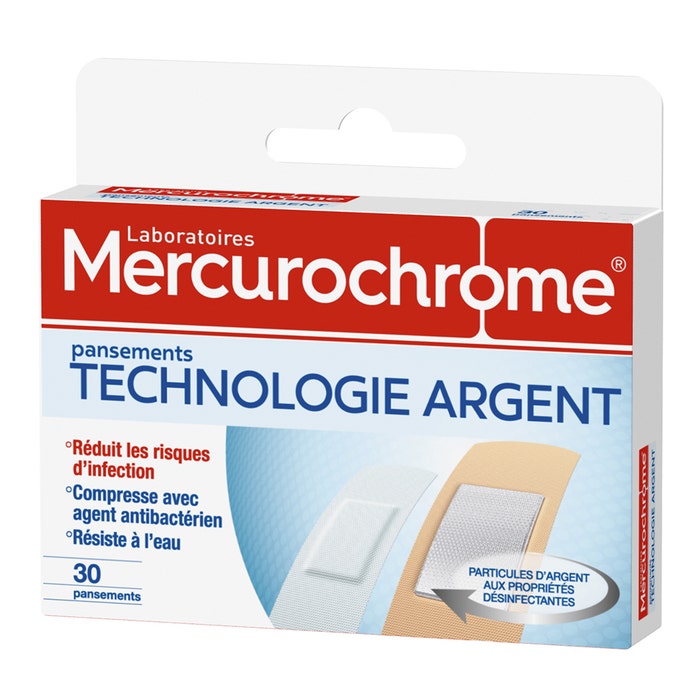 MERCUROCHROME PANSEMENTS TECHNOLOGIE ARGENT X30