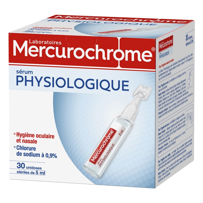 Serum Physiologique 30 Unidoses De 5ml- Mercurochrome - Easypara