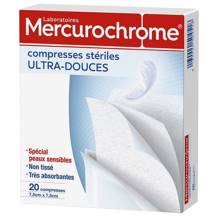 Compresses Steriles Ultra Douces Peaux Sensibles X20 Mercurochrome