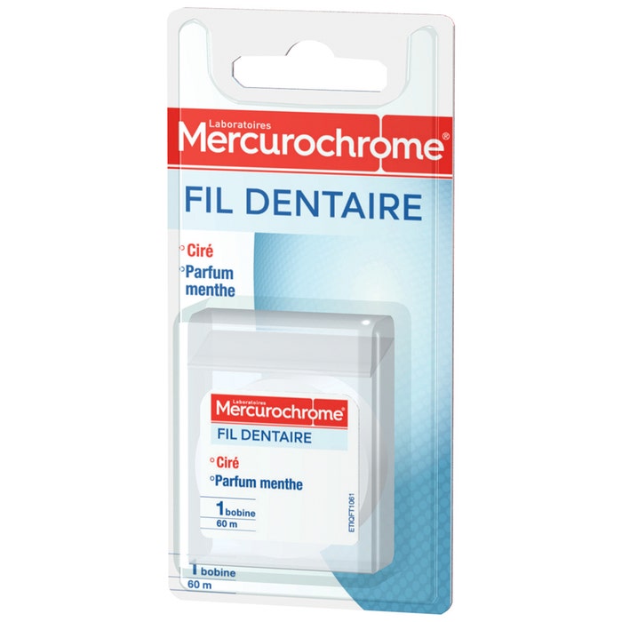 Fil Dentaire Cire Menthole 60m Mercurochrome