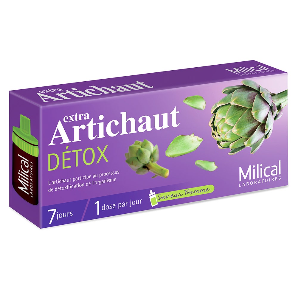 Milical Extra Artichaut Detox Saveur Pomme 7 Jours 7 Doses de 10ml