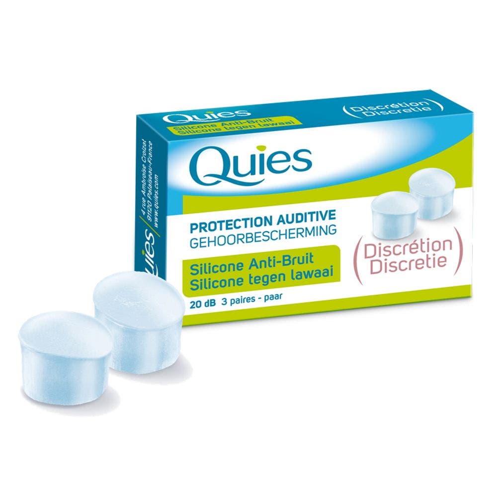 Quies Protection Auditive Silicone Anti Bruit 3 Paires