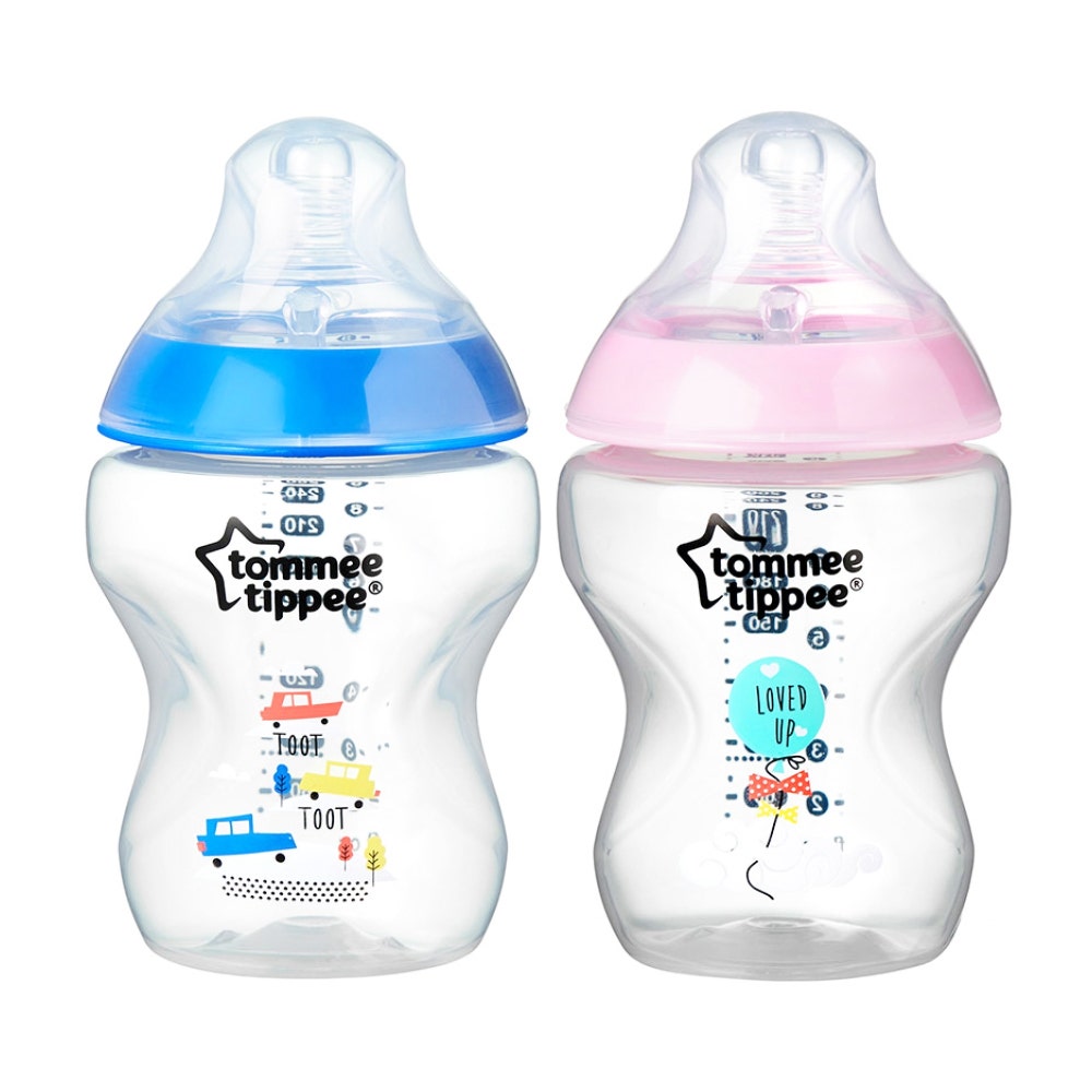 TOMMEE TIPPEE BIBERON CLOSER TO NATURE DEBIT LENT DES LA NAISSANCE DECORE 260ML